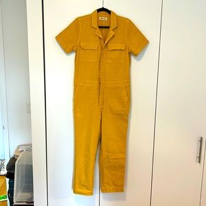 MADEWELL  Mustard Short Sleeve cotton Jumpsuit Sz M